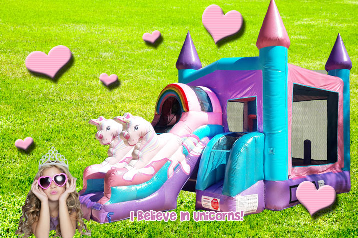4in1with Wet/Dry Slide - Unicorn Sparkle Purple Pink Teal - Removable Poo
