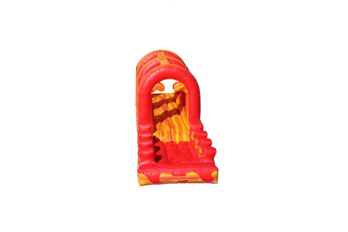 27' Slip Slide & Dip with Pool - Single Lane - Fire Marble - Square Pool