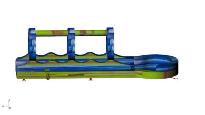 27' Slip Slide & Dip with Pool - Single Lane, One Exits Blue Marble & Orange Marble