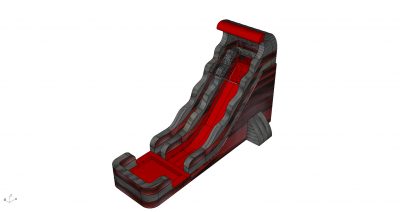 22' Tsunami Red Marble & Grey Marble Water Slide with Wings - Removable Pool