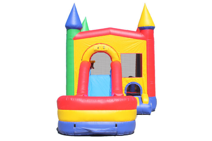 4in1with Wet/Dry Slide - Red/Blue/Yellow/Orange/Green - Removable Pool