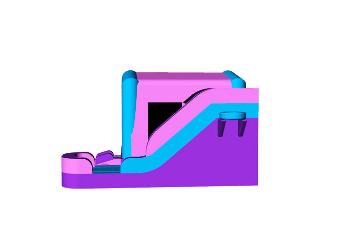 6-1 Module Castle Wet Dry Slide - Pink/Purple/Teal Burst Front