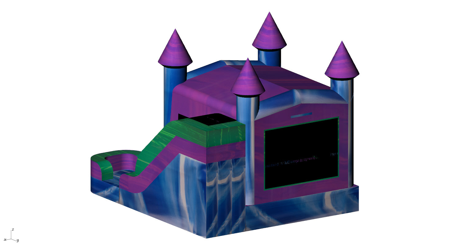 6-1 Module Castle Wet Dry Slide - Purple/Blue/Green Marble