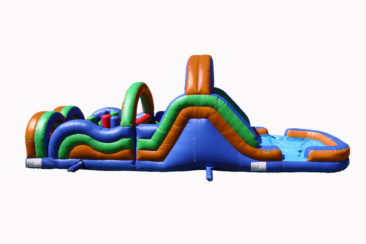 2 Piece Obstacle Course 60' - 33/27 Wet/Dry Slide