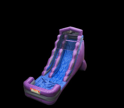 18' Water Slide - Purple/Blue/Grey Marble Sewn Pool