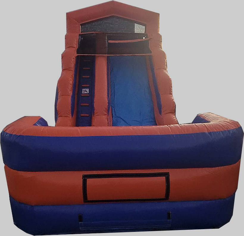 Classic Orange Wet/Dry Slide – Single Lane Inflatable Water Slide with Pool