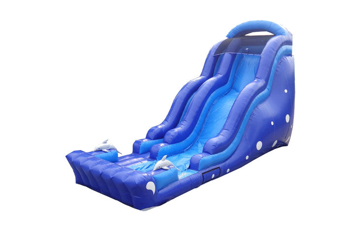 20' Dolphin Wave Water/Dry Slide  Sewn Pool