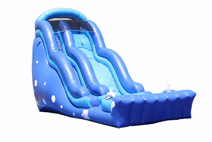 20' Dolphin Wave Water/Dry Slide  Sewn Pool