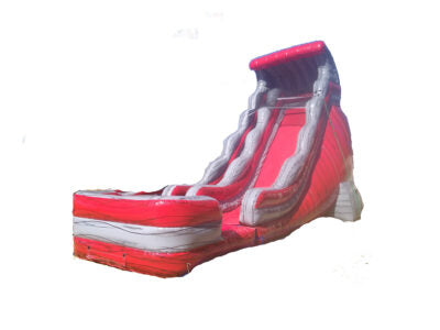 22' Tsunami Red Marble & Grey Marble Water Slide with Wings - Removable Pool